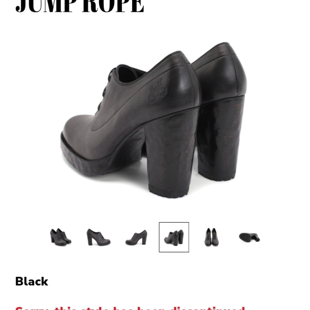JOHN FLUEVOG Hopscotch Jump Rope Black Heeled Oxfords Size 8 - Picture 6 of 7